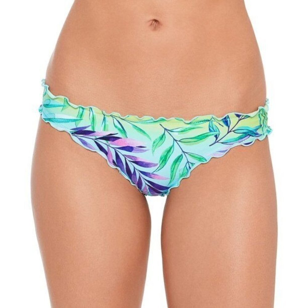 Salt + Cove Juniors Large Tropical Punch Ruffled Hipster Bikini Bottoms 1538